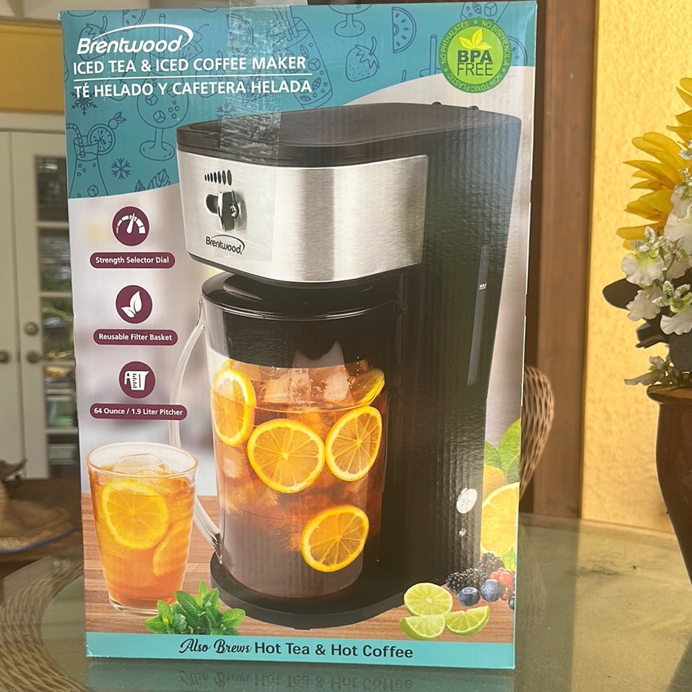 Brentwood Iced Tea & Coffee Maker - Black and Silver☀️⛱️🏖️